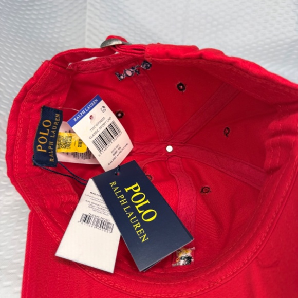 AUTHENTIC POLO RALPH LAUREN RED CLASSIC SPORT CAP HAT ONE SIZE UNISEX NEW M/L - Picture 6 of 6
